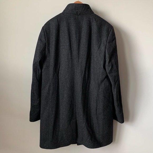 Ted Baker Margate Funnel Neck Coat Wool Blend w/ Removable Inset Bib in Charcoal - Picture 7 of 16